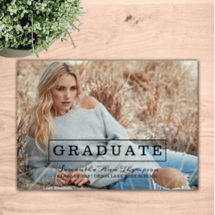Invitación a graduación de fotografía de tipografí