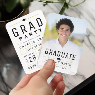Invitación a graduación de fotografía de tipografí