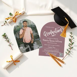 Invitación a graduación de fotografía Dusty Purple