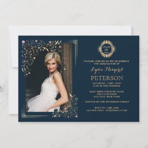 Invitación a graduación de fotografía floral en lo