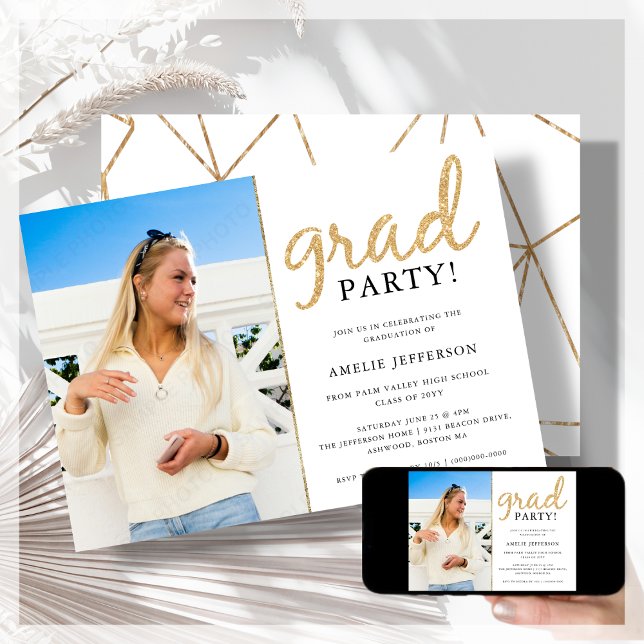 Invitación a graduación de fotografía geométrica d (Subido por el creador)