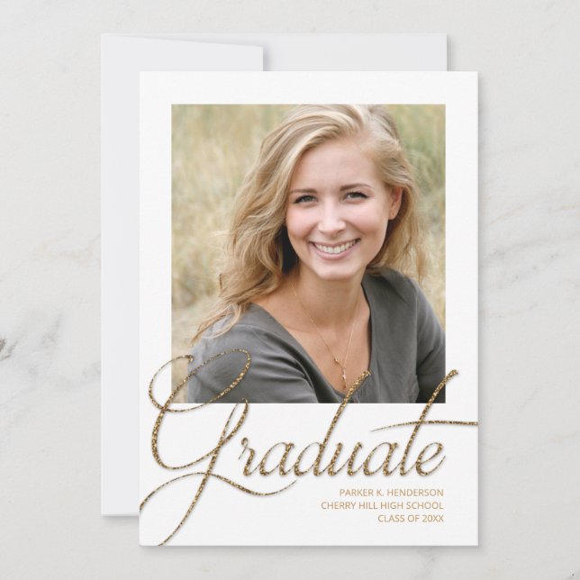 Invitación a graduación de fotografía Minimalista  (Anverso)