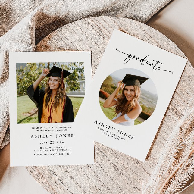 Invitación a graduación de fotografía Minimalista  (Subido por el creador)