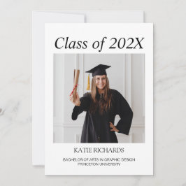 Invitación a graduación de fotografía minimalista