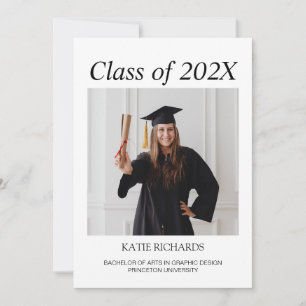 Invitación a graduación de fotografía minimalista