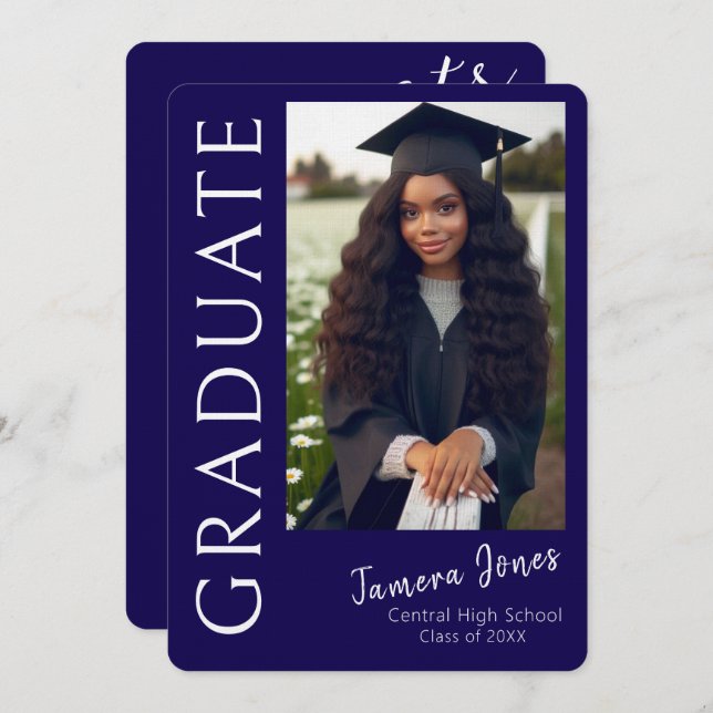 Invitación a graduación de fotografía moderna (Anverso / Reverso)