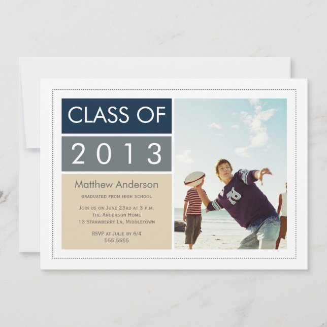 Invitación a graduación de fotografía moderna - Az (Anverso)