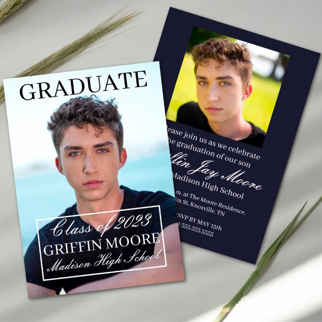 Invitación a graduación de fotografía moderna de G (Subido por el creador)