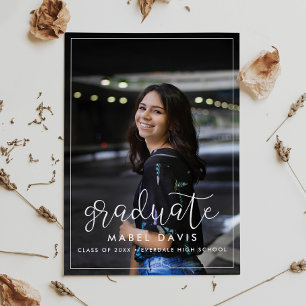 Invitación a graduación de fotografía moderna y ca