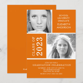Invitación a graduación de fotografía Naranja mode