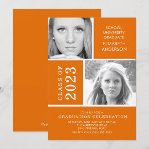 Invitación a graduación de fotografía Naranja mode