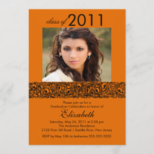 Invitación a graduación de fotografía Naranja y ne