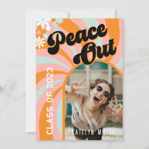 Invitación a graduación de fotografía retro hippie