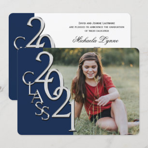 Invitación a graduación de fotografía Silver Blue