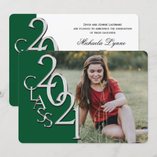 Invitación a graduación de fotografía Silver Green