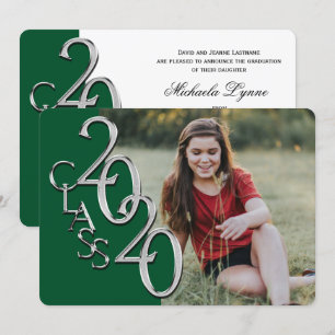 Invitación a graduación de fotografía Silver Green
