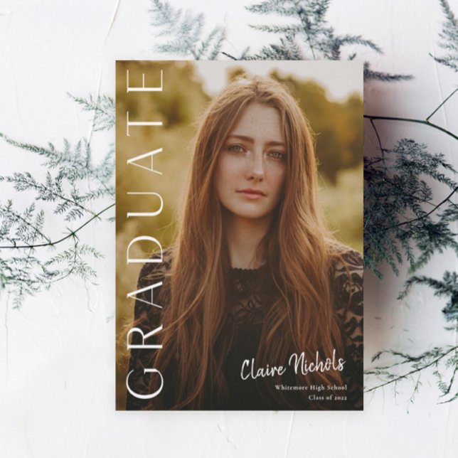 Invitación a graduación de fotografía vertical mod (Subido por el creador)