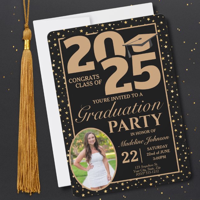 Invitación a graduación de fotografías Black and G (Subido por el creador)