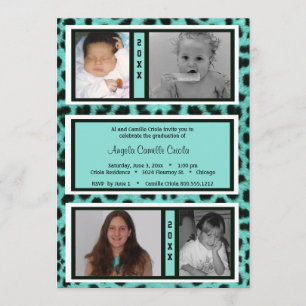 Invitación a graduación de fotografías de leopardo