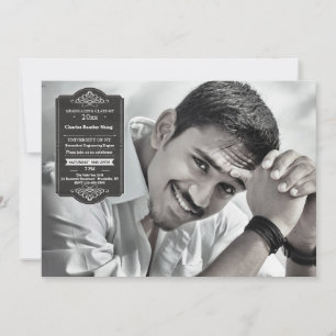 Invitación a graduación de fotografías de sellos d