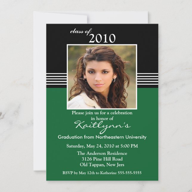 Invitación a graduación de fotografías en blanco,  (Anverso)