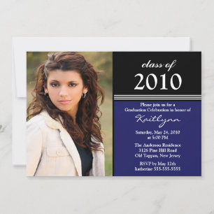 Invitación a graduación de fotografías en blanco,
