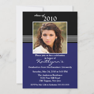 Invitación a graduación de fotografías en blanco, 