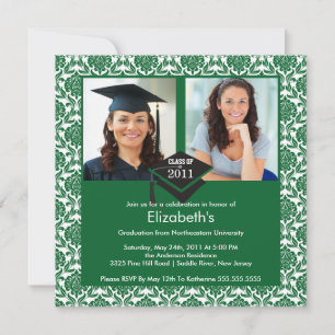 Invitación a graduación de fotografías en blanco y