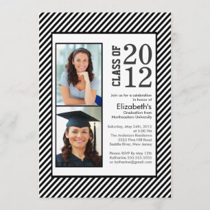 Invitación a graduación de fotografías en franjas 