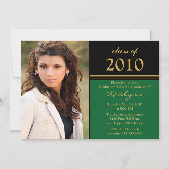 Invitación a graduación de fotografías en negro y  (Anverso)