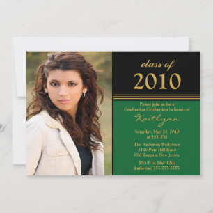 Invitación a graduación de fotografías en negro y 