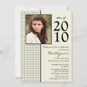 Invitación a graduación de fotografías en negro y 