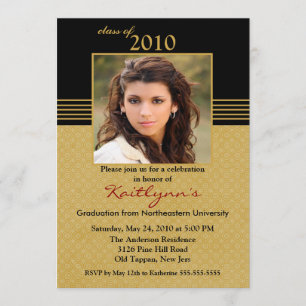 Invitación a graduación de fotografías en negro y