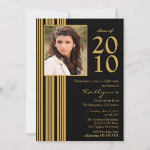 Invitación a graduación de fotografías en negro y 