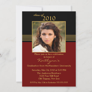 Invitación a graduación de fotografías en negro y