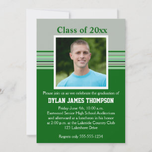 Invitación a graduación de fotografías en verde, g