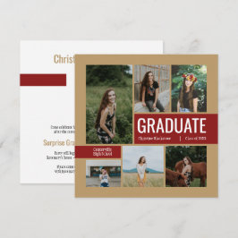 Invitación a graduación de fotografías Gold & Crim