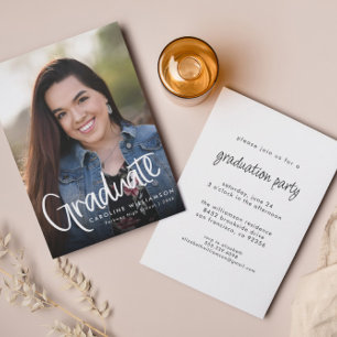Invitación a graduación de fotografías manuscritas