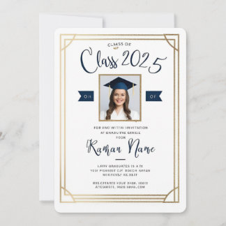 Invitación a graduación de fotos - Clase de elegán