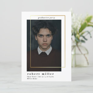 Invitación a graduación de fotos con clase de cuad