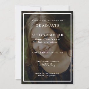 Invitación a graduación de fotos con clase de cuad