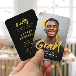 Invitación a graduación de fotos de escritura mode