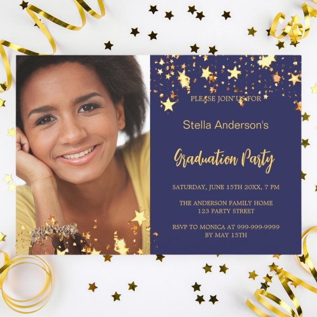 Invitación a graduación de fotos de estrellas de o (Subido por el creador)