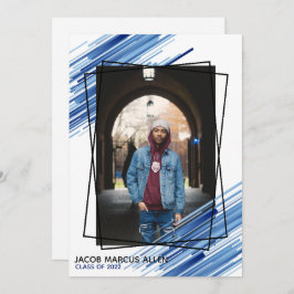 Invitación a graduación de fotos de Guay Blue Abst