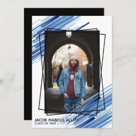 Invitación a graduación de fotos de Guay Blue Abst