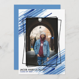 Invitación a graduación de fotos de Guay Blue Abst