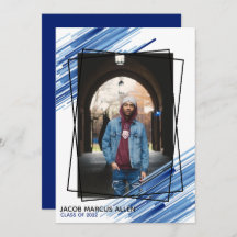 Invitación a graduación de fotos de Guay Blue Abst
