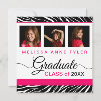 Invitación a graduación de fotos de impresión de c