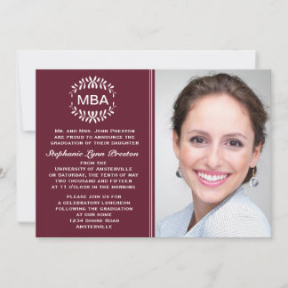Invitación a graduación de fotos de Laurel Branche