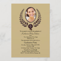 Invitación a graduación de fotos de Laurel Leaf